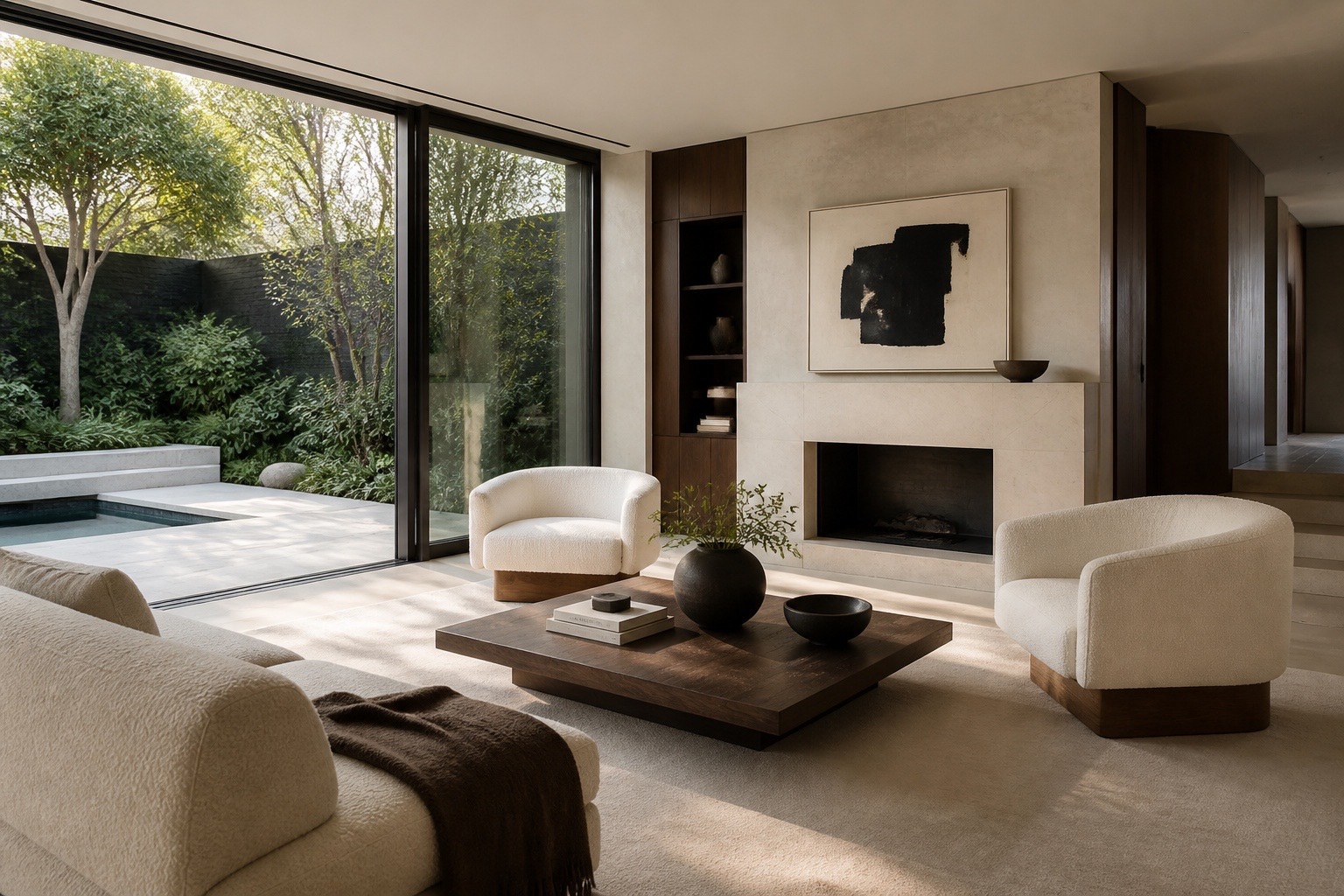 A considered modern interior filled with natural light